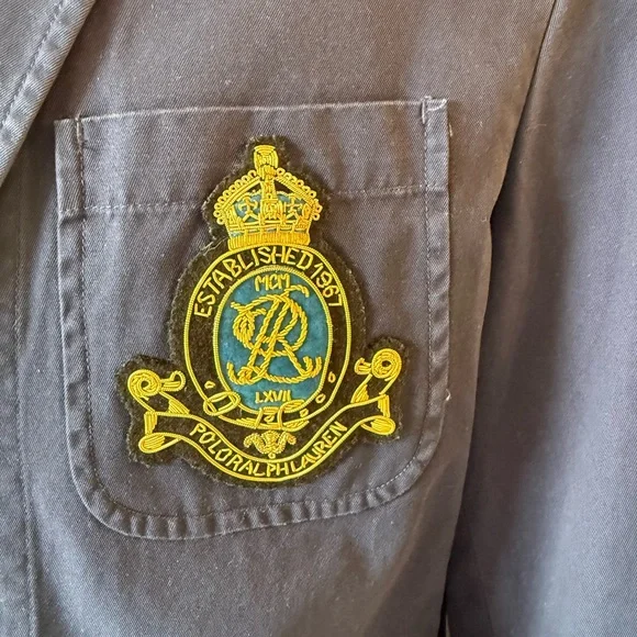 Polo Ralph Lauren Dark Blue Blazer with Gold Crest - Picture 3 of 7